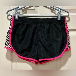 Shorts in black, hot pink and white